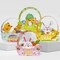 Wrapables Easter Gift Baskets with Handle, Treat Boxes for Eggs, Cookies and Candy, Set of 12, Vibrant Easter Eggs